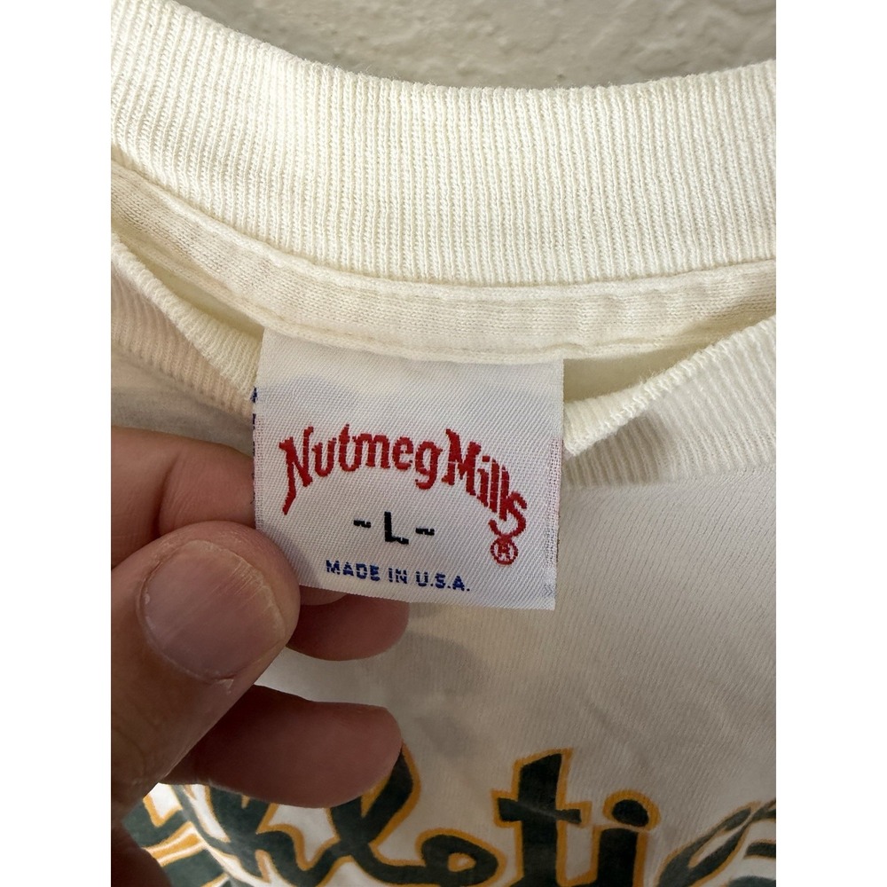 Vintage 1988 Jose Canseco Oakland A's Nutmeg Mills T Shirt Single Stitch Large - Picture 5 of 8